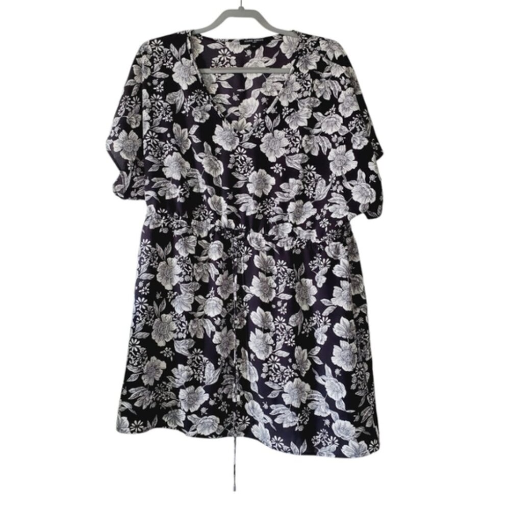 Mario Serrani Italy Floral Boho Tie Waist V Neck Beach Dress L - Picture 2 of 8